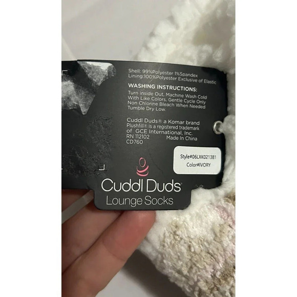 Cuddl Duds Faux Shearling Lined Slipper Lounge Socks - Picture 5 of 5